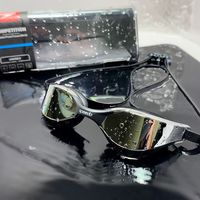 速比涛（Speedo）速比涛泳镜高清电镀防水防雾专业竞速训练男女大框儿童镀膜泳镜 单泳镜黑银