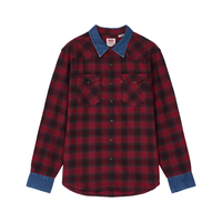 Levi's李维斯26年秋季新款男士美式复古工装休闲风格纹长袖衬衫 红色 XL