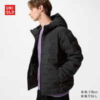 优衣库 男装/男女同款PUFFTECH空气棉服连帽外套休闲夹克478268 478268/09黑色 L /175/100A