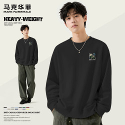 马克华菲 美式休闲风圆领卫衣男