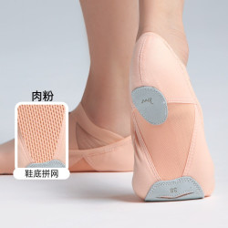 柏屋舞苑 柏屋儿童舞蹈鞋女成人软底专业弹力布女童防滑教师专用练功舞鞋夏
