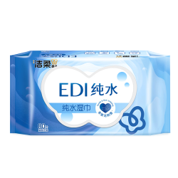 洁柔 纯水湿巾 EDI纯水80片*6包 洁肤柔湿纸巾 婴儿湿巾不黏腻无酒精