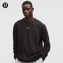 lululemon 丨Steady State男士圆领卫衣 *文字徽标*拉绒 LM3GMZS 黑色