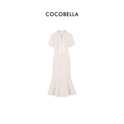 COCOBELLA 预售COCOBELLA小香风鎏金花呢鱼尾连衣裙公主线千金玛德琳女礼服