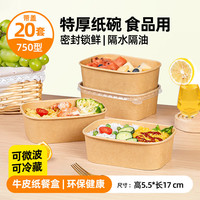88VIP：特美居 环保一次性PP餐盒可降解750mL户外野餐盒身硬挺打包盒便当