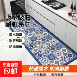 厨房餐厅地垫床边毯SJR-蓝色土耳其 40cm*60cm 水晶绒