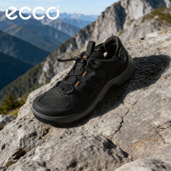 ecco 26年秋季透气抓地耐磨户外登山徒步鞋男 越野841444 黑色