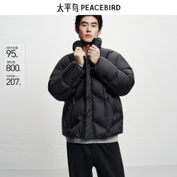 太平鸟 95%鸭绒 男士羽绒服  黑色 第一批 L