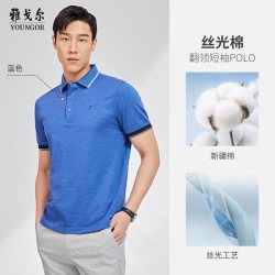 雅戈尔 夏季新款男士短袖T恤正品商务休闲纯棉时尚翻领宽松polo衫