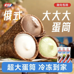 宏宝莱 俄式大蛋筒脆皮冰淇淋牛奶巧克力抹茶味冰激凌雪糕 100g*9支