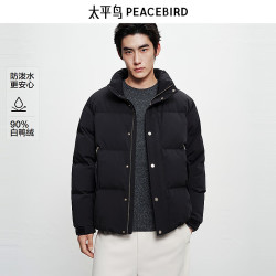 太平鸟 立领短款羽绒服 啡英棕 3XL
