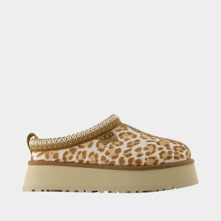 UGG Tazz Plains Mules 穆勒鞋女 豹纹厚底加绒包头外穿懒人拖鞋