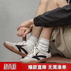 马登 小众设计情侣美式复古德训鞋小众滑板休闲箭头板鞋运动鞋子女 米白 44 男码-偏大一码