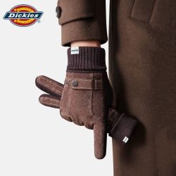 Dickies 真皮手套男冬季骑行运动防风防滑耐磨可触屏加绒保暖手套