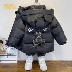 布衣草人 男童冬季加厚棉衣2025新款儿童韩版羽绒棉服时髦宝宝冬装棉袄外套