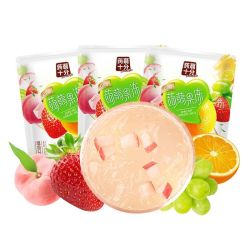 盐津铺子 0脂蒟蒻果冻800g*1袋草莓青提白桃果冻休闲零食儿童小吃