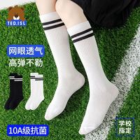 泰迪爱兰 儿童小腿袜子春夏秋款学生网眼薄款男女童学院风长筒棉袜