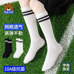 泰迪爱兰 儿童小腿袜子春夏秋款学生网眼薄款男女童学院风长筒棉袜