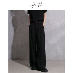 SP.LI SPLi绯红绅士垂感直筒休闲裤夏季坠感宽松阔腿男西装裤