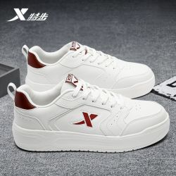 特步 男鞋板鞋秋季2026新款空军一号透气增高小白鞋轻便休闲运动鞋