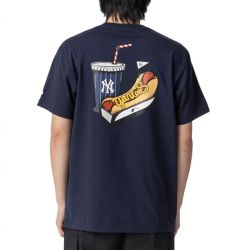 NEW ERA x 联名MLB纽约洋基队零食热狗印花圆领夏季美式短袖T恤