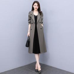 杭依阁 风衣女中长款口碑特卖秋季爆款高端奢华气质时尚流行女士过膝外套