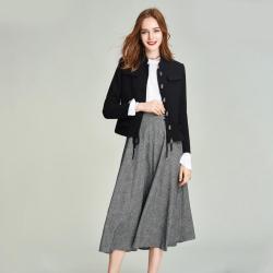 Havva 意式极简风立领西装收腰短款夹克外套女士上衣2026秋季
