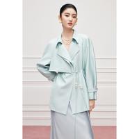 MANDY ZHANG 白月光气质翻领短款风衣女春秋法式小个子外套