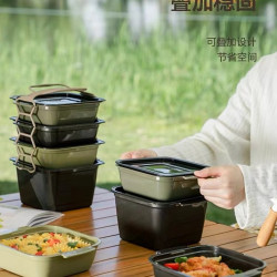 乐博乐博 手提保鲜盒外出户外露营春游野餐移动收纳便携水果便当盒