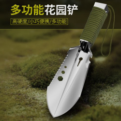 多功能花园锰钢工兵铲勺迷你便携小手铲斧便携园艺挖野菜赶海沙滩