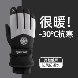 滑雪手套男冬天户外骑行摩托电动车防水防风加绒加厚保暖棉手套女