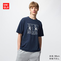 优衣库 Yu Nagaba UT/短袖T恤男装女装印花484909 69 藏青色 L