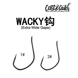 CAST&CATCH精细10枚WACKY钩直柄长柄倒钓钩黑坑路亚鲈鱼鳜鱼钩