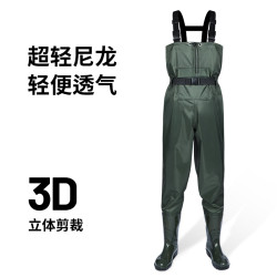 渔多多 超轻尼龙半身下水裤防水裤钓鱼路亚溪流钓透气轻便立体下水裤男款