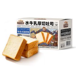 三只松鼠 水牛乳厚切吐司1000g*1箱休闲零食面包片奶香