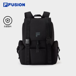 FILA 双肩包丨FILA FUSION电脑包学生书包开学礼物登山包黑色背包
