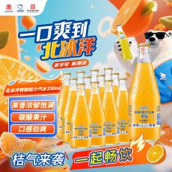 北冰洋 特制桔汁汽水330ml*12玻璃瓶装碳酸饮料国货饮品老北京汽水