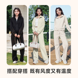 班尼路 休闲阔腿裤 黑#纯色