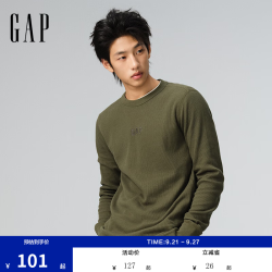 Gap 华夫格 男士长袖T恤  XS 美码 S亚洲码175/88A 军绿色