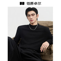 伯爵卓尔 莱赛尔羊毛混纺 月夜黑 L(175) 男士针织衫