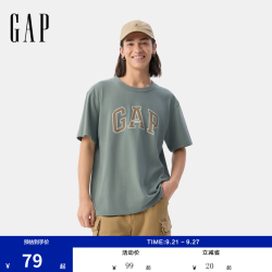 Gap 797924 纯棉字母印花 绿色 XS 男士T恤
