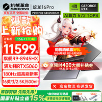 机械革命 蛟龙16Pro 强芯 游戏本  2560*1600 R9-8945HX RTX 5060 300Hz 32GB 1TB