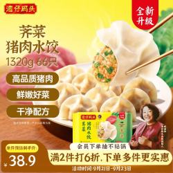 湾仔码头 白菜三鲜猪肉水饺 66只 1.32kg