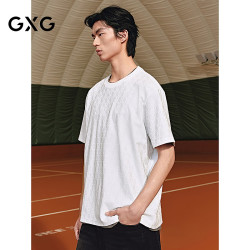 GXG G25X442091 满身提花 白色 L 短袖T恤