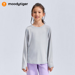moodytiger 云感亲肤 月魄灰 175 儿童长袖T恤