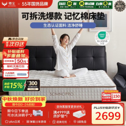 穗宝 可拆洗 记忆棉床垫 独袋弹簧床垫  浮云 软硬适中