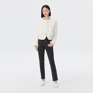 LILY 小个子短外套优雅气质甜美小香风短外套 白色 M