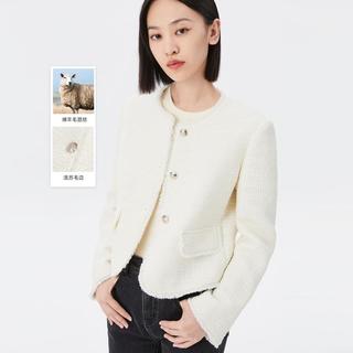 LILY 小个子短外套优雅气质甜美小香风短外套 白色 M