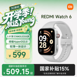 小米 REDMI/红米 Watch 6 智能手表 皎月银 46.4mm TPU