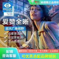 依视路 钻晶膜致非球面防蓝光变色近视眼镜片 1.60超薄 2片装